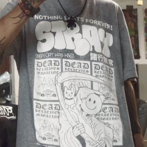 Neko/Stray Cat x Dead Relatives Tee - GREY